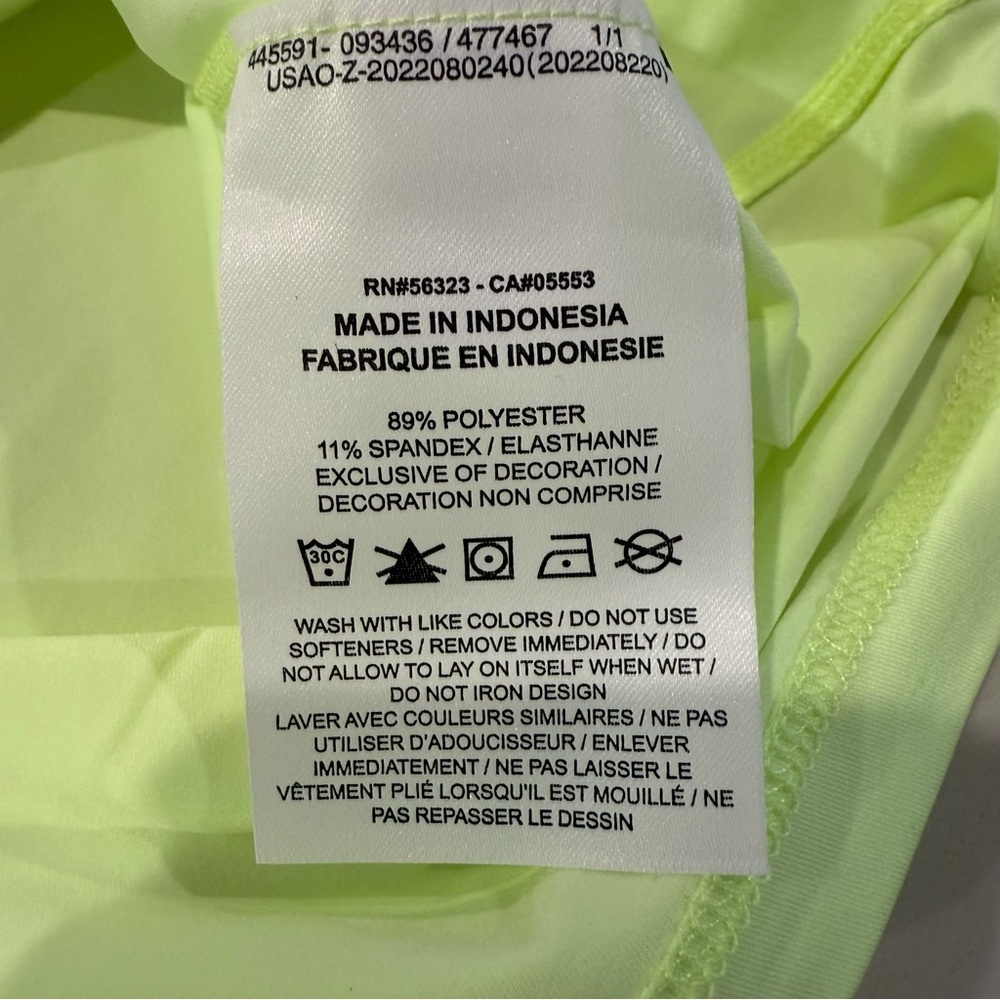 Nike One NWT Classic DriFit Short Sleeve Shirt Womens Small Volt Yellow Training - Picture 6 of 8